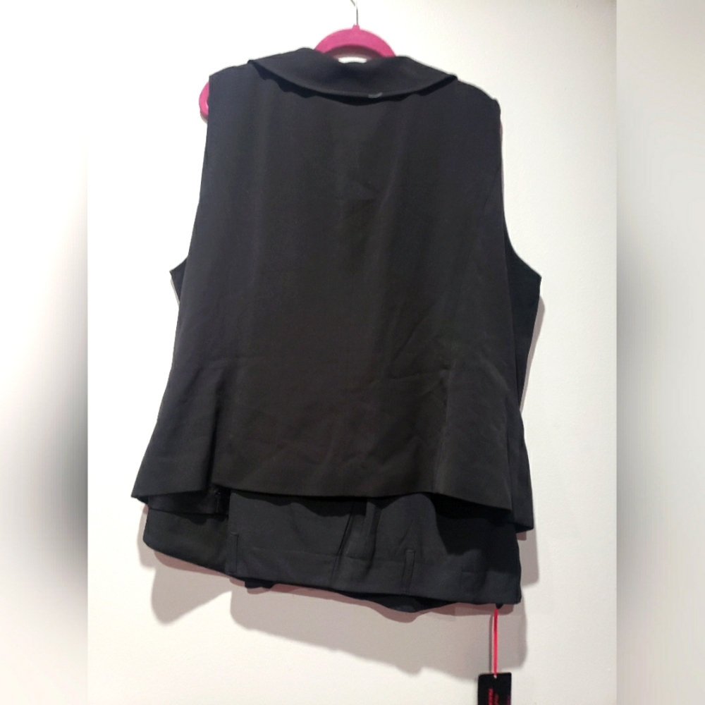 MIDNIGHT VELVET WOMEN'S 3X BLACK VEST PANT SUIT - Picture 3 of 7